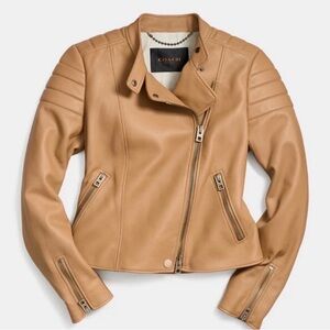 Coach Genuine Sheepskin Leather Moto Jacket Size 00 XS